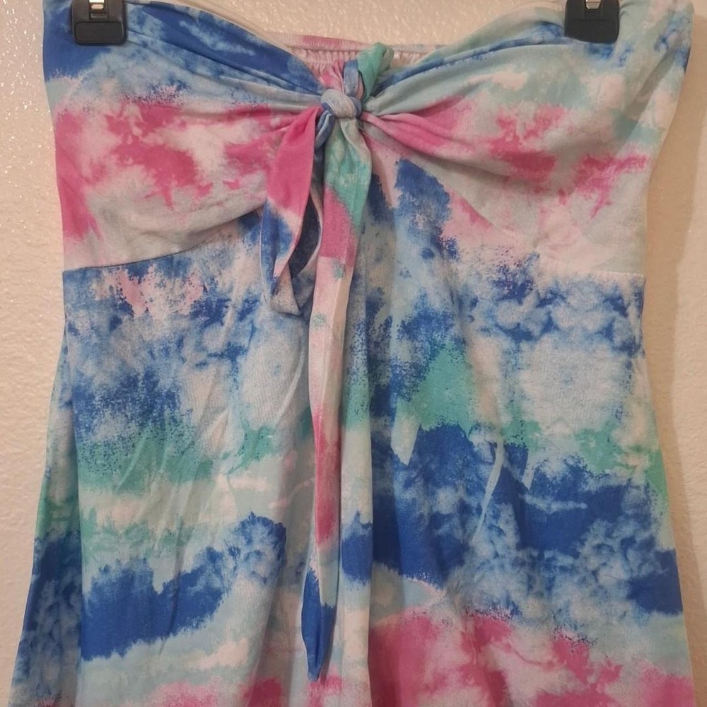 Strapless top tie-dye